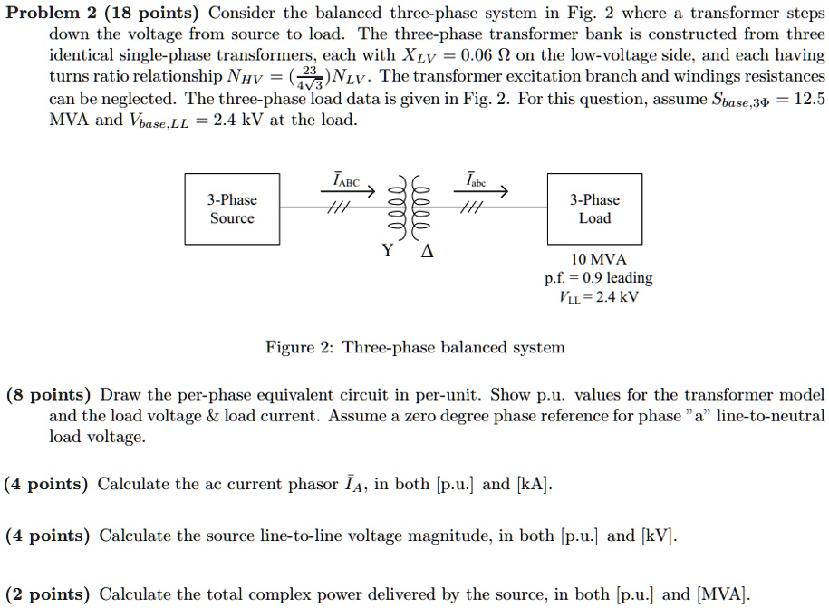 SOLVED: Problem 2 (18 Points) Consider The Balanced Three-phase System ...