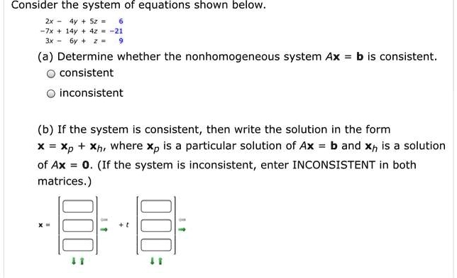 SOLVED: Consider The System Of Equations Shown Below (a) Determine ...