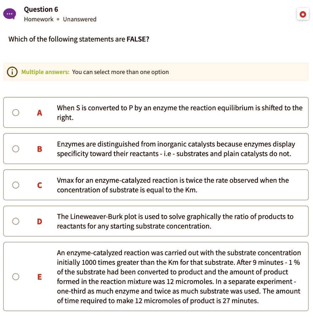 SOLVED Question 6 Homework Unanswered Which of the following