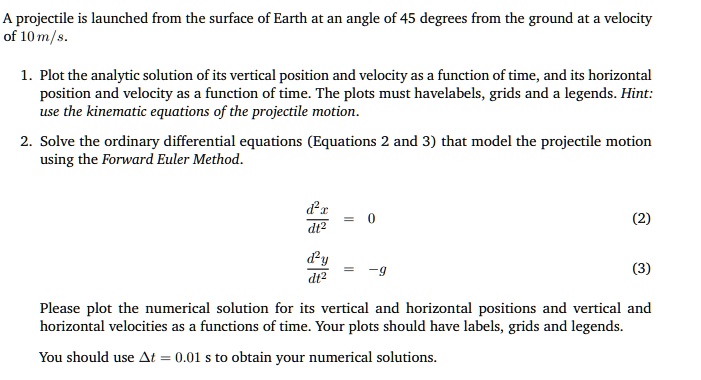 SOLVED: A projectile is launched from the surface of Earth at an angle ...