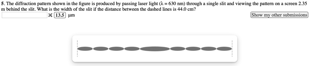 SOLVED: The diffraction pattern shown in the figure is produced by ...