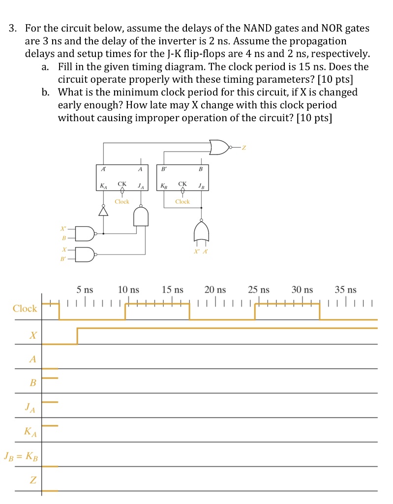 Solved For The Circuit Below Assume The Delays Of The Nand Gates And