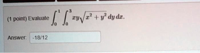 point evaluale 6 6 n v dydr answer 1812 10714