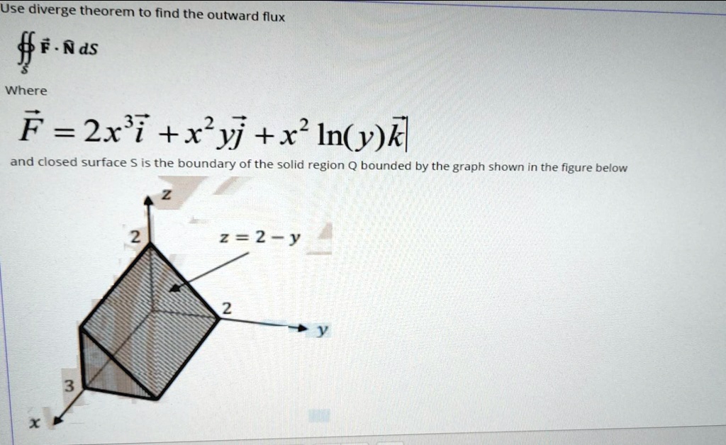 Use diverge theorem to find the outward flux fe aas where...