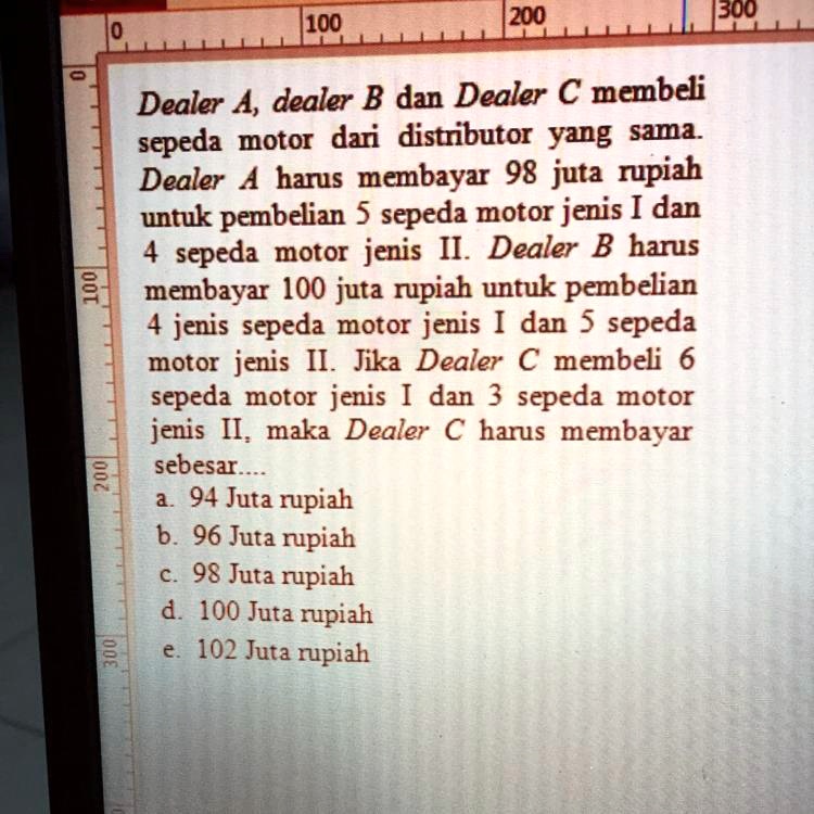 SOLVED: Ada Yang Bisa Bantuin Ga? Pakai Cara Lengkap 200 300 00 Dealer ...