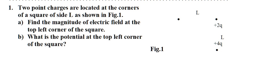 SOLVED:13 Two point charges are located at the corners of a square of ...
