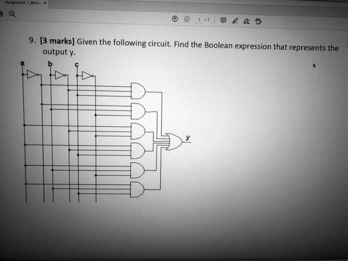 SOLVED: 9. [3 marks] Given the following circuit Find the Boolean ...