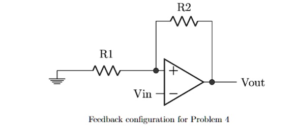 R2
R1
Vin
Vout
Feedback configuration for Problem 4