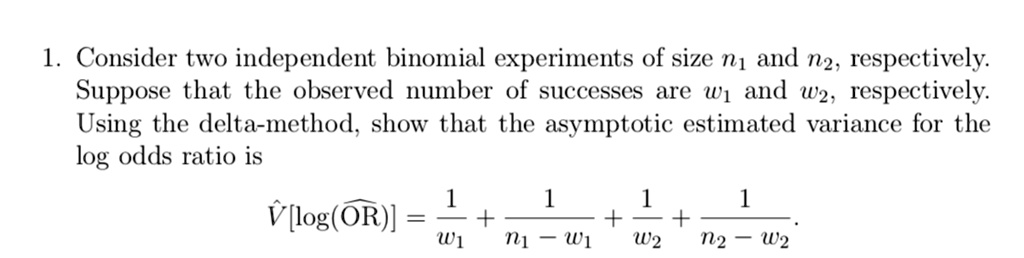 1. Consider two independent binomial experiments of size n1 and n2 ...