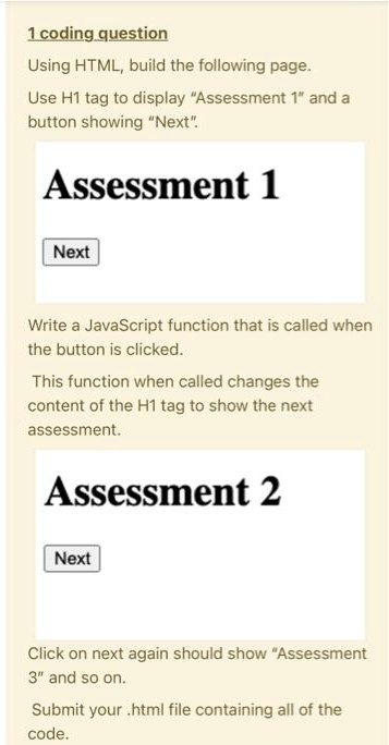 VIDEO solution: Using HTML, build the following page. Use the H1 tag to ...