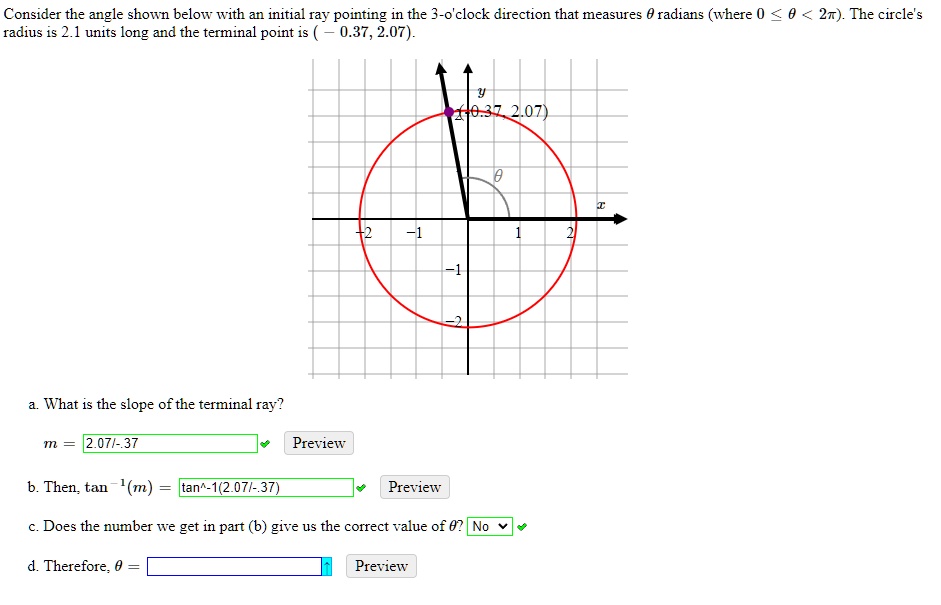 Consider the angle shown below with an initial ray pointing in the 3-o ...