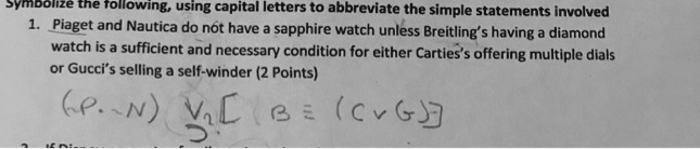 SOLVED Symbolize the following using capital letters to