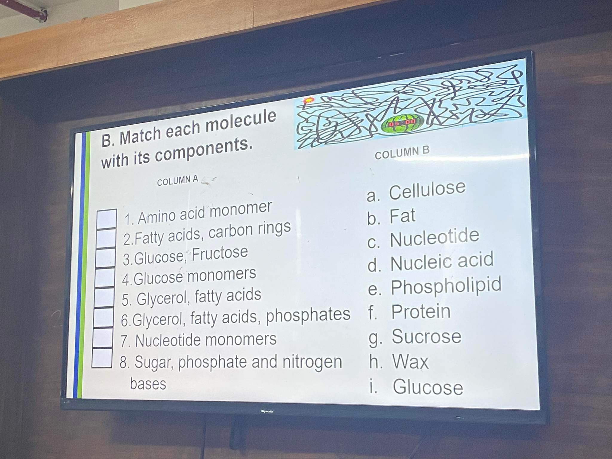 SOLVED: B. Match Each Molecule With Its Components. COLUMNA 1. Amino ...