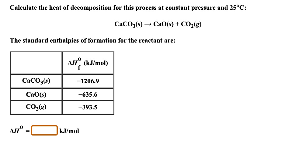 SOLVED Calculate the heat of for this process at