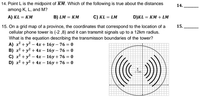 SOLVED: Point is the midpoint of KM. Which of the following is true ...