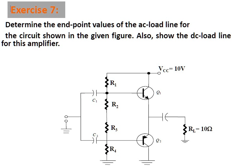 Exercise 7: Determine the end-point values of the ac-load line for the ...