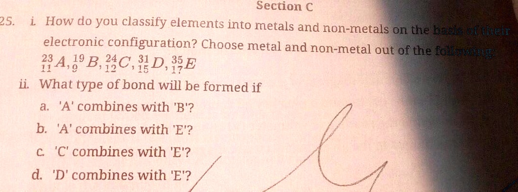 SOLVED: How Do You Classify Elements Into Metals And Non-metals Based ...