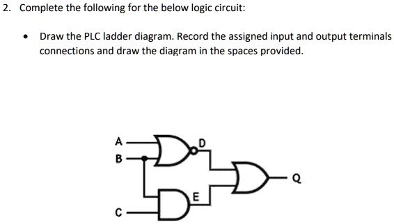 complete the following for the below logic circuit draw the plc ladder ...