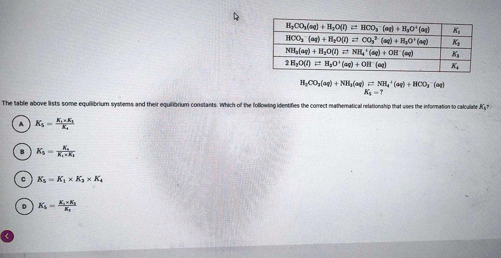 hzcozag bo hco ag hot aq hco aq hzo coj ag ho aq nhsag eo nh a9 oh a9 2 ezo f hof ag oh aq hcoaq nhsag fnh ag hco ag k5 the table above lists some equilibrium systems and thelr equilibrium 52987