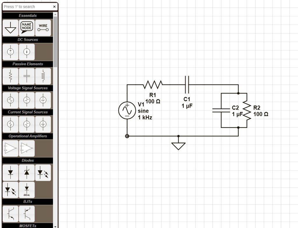 SOLVED Using Multisim, create a simple bandpass filter (as shown in the figure) that can reject