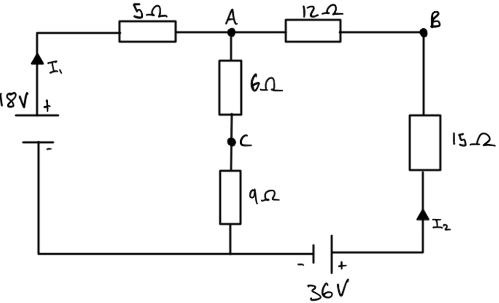 For the Circuit (Q1) using the technique of Loop Analysis and Kirchhoff ...