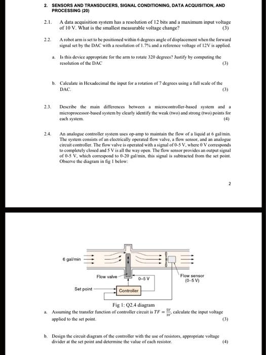 SOLVED: 2. SENSORS AND TRANSDUCERS,SIGNAL CONDITIONING,DATA ACQUISITION ...
