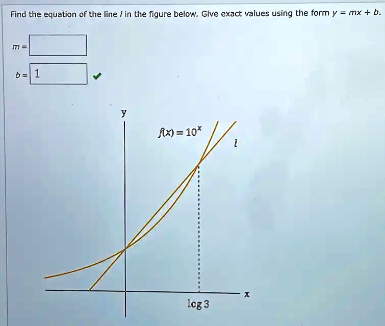 Find the equation of the line / in the figure below. Give exact values ...