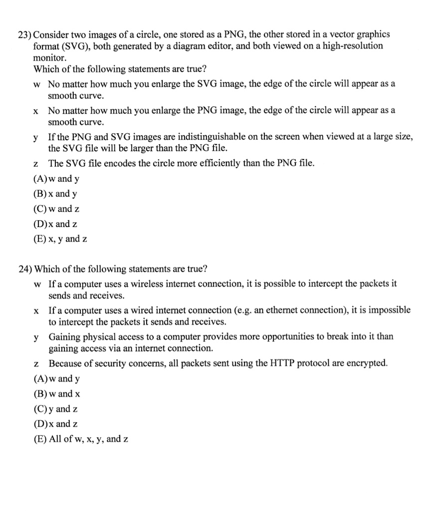 23 consider two images of a circle one stored as a png the other stored ...