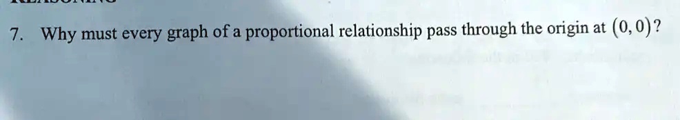 7 Why Must Every Graph Of A Proportional Relationship Pass Through The 