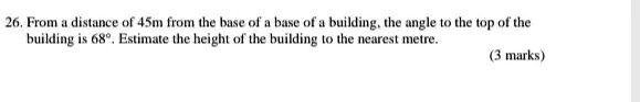 26. From a distance of 45m from the base of a base of a building, the ...