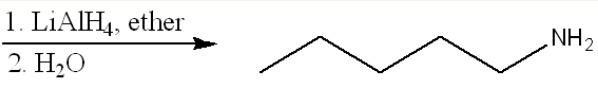 1. LiAlH4, ether
2. H2O
NH2