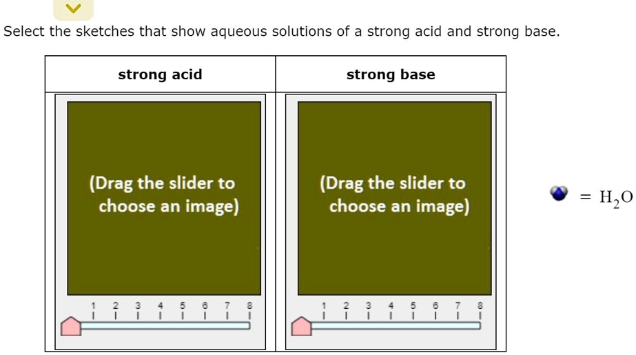 SOLVED Select the sketches that show aqueous solutions of a strong