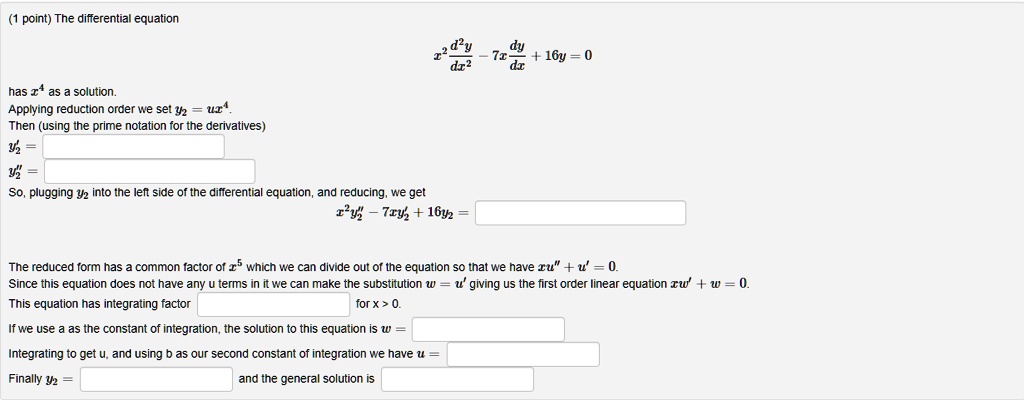 The Differential Equation D 2y Dr 2 16y 0 Has Y 14 As A Solution