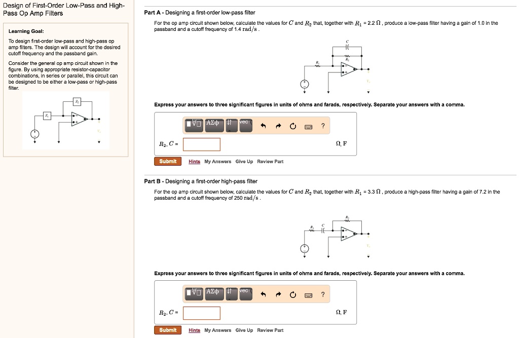 Pass Filter For the op amp ... Circuit Diagram