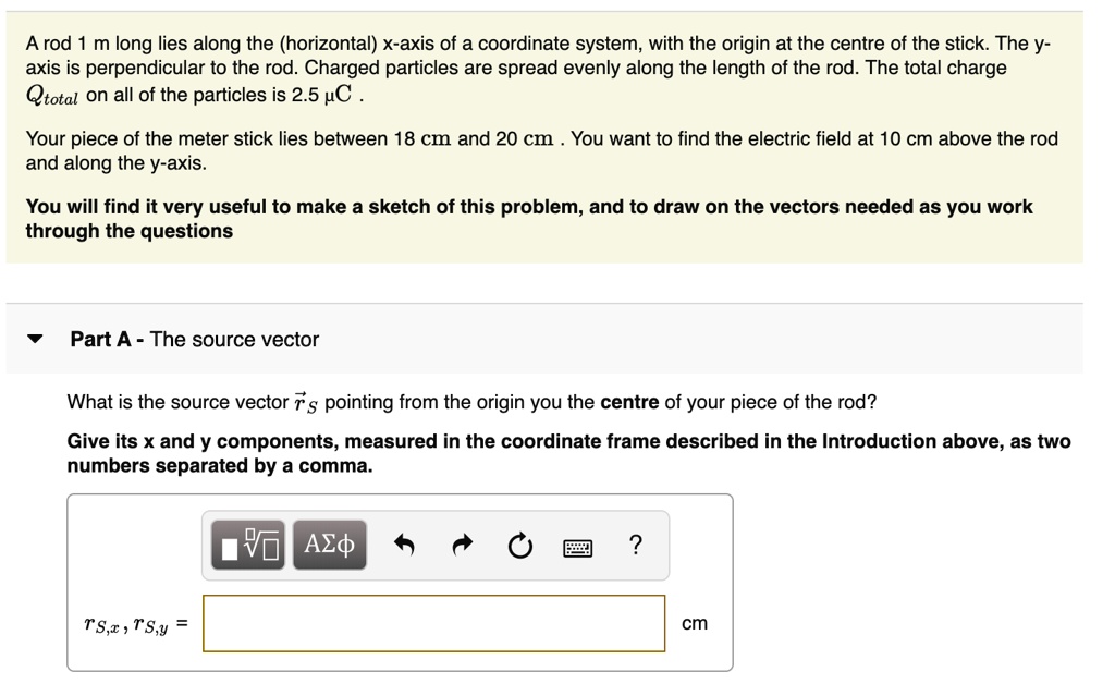 SOLVED: A rod m long lies along the (horizontal) x-axis of a coordinate ...