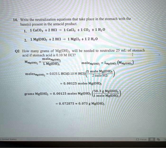 SOLVED Write The Neutralization Equations That Take Place In The