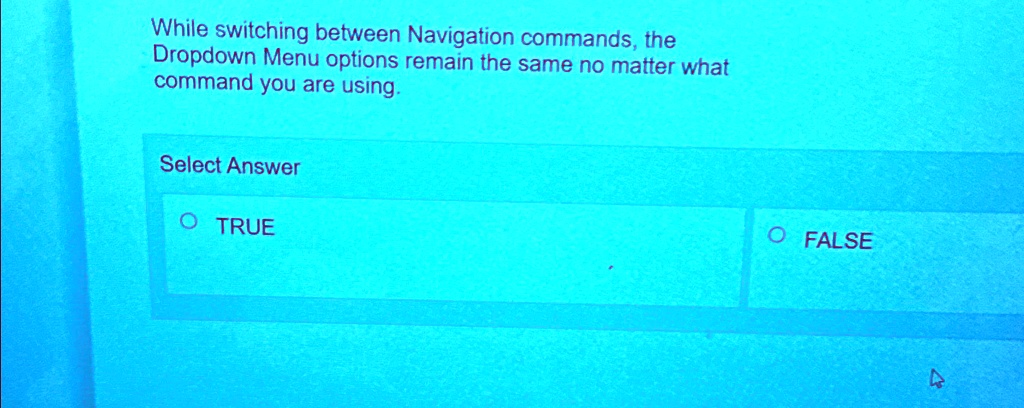 while switching between navigation commands the dropdown menu options ...