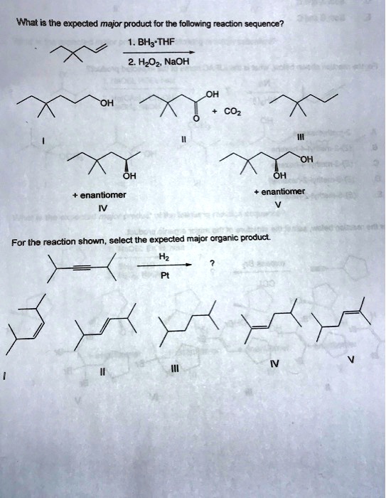 SOLVED: What Is The Expected Major Product For The Following Reaction ...