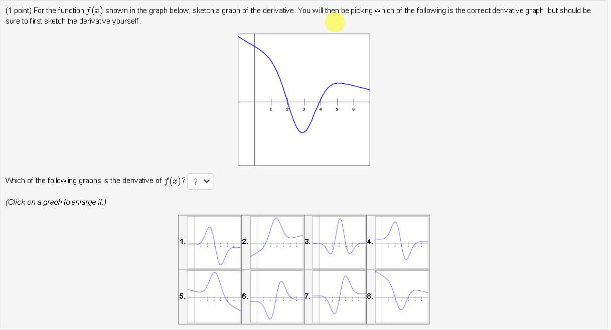 1 Point For The Function Fx Shown In The Graph Below Sketch A Graph Of The Derivative You 4705