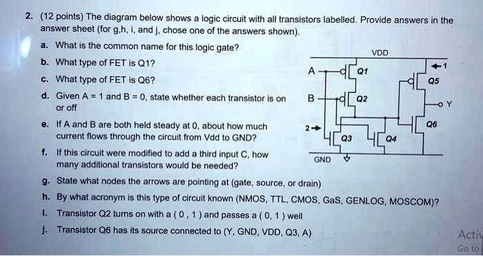 2. (12 points) The diagram below shows a logic circuit with all ...