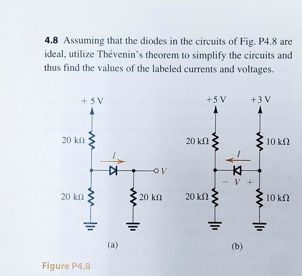 4.8 Assuming that the diodes in the circuits of Fig.P4.8 are ideal ...