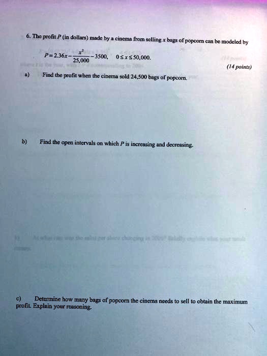 The profit P (in dollars) made by cinema from sclling… SolvedLib