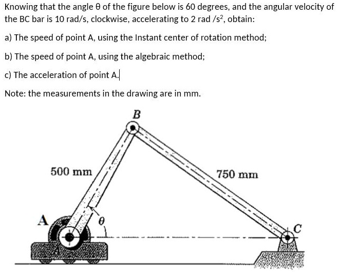 SOLVED: Knowing that the angle θ of the figure below is 60 degrees ...