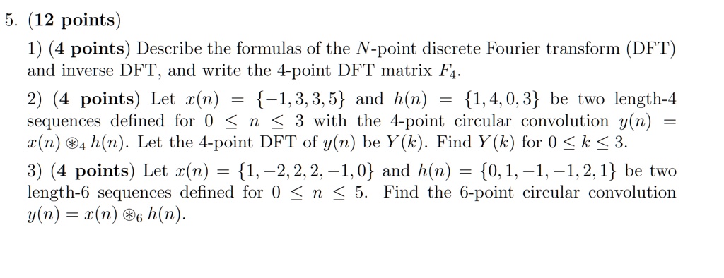 SOLVED: 5. (12 points) 1) (4 points) Describe the formulas of the N ...
