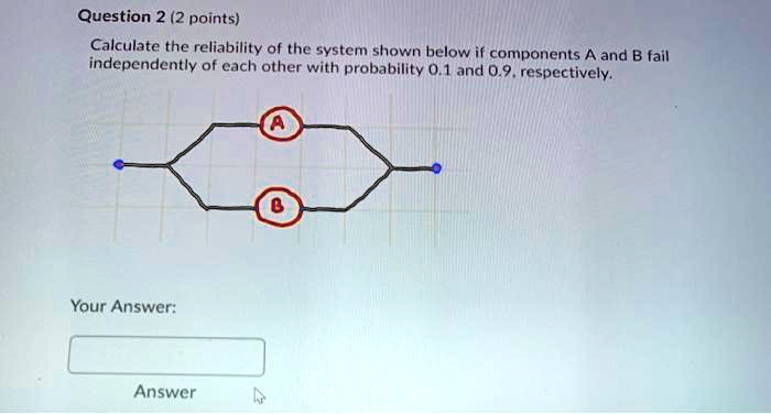 SOLVED: Question 2 (2 Points) Calculate The Reliability Of The System ...