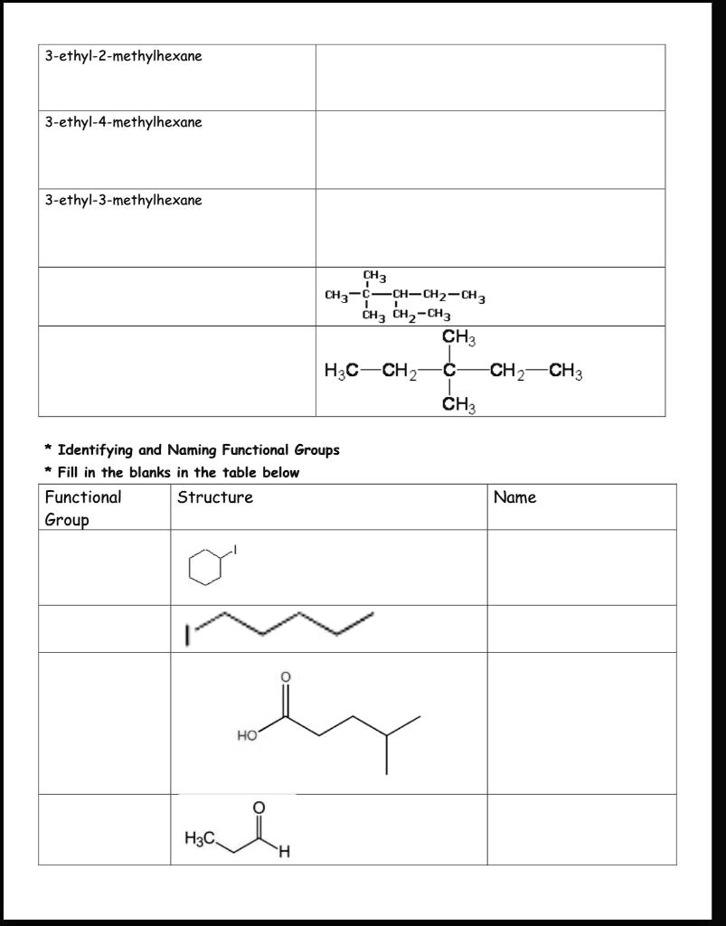 SOLVED: 3-ethyl-2-methylhexane 3-ethyl-4-methylhexane 3-ethyl-3 ...