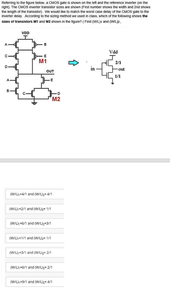 Referring to the figure below, a CMOS gate is shown on the left and the ...