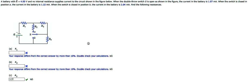 a battery with e m f 400 v and no internal resistance supplies current ...