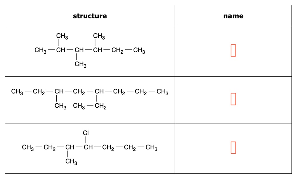 SOLVED: Write the systematic name of each organic molecule: structure ...