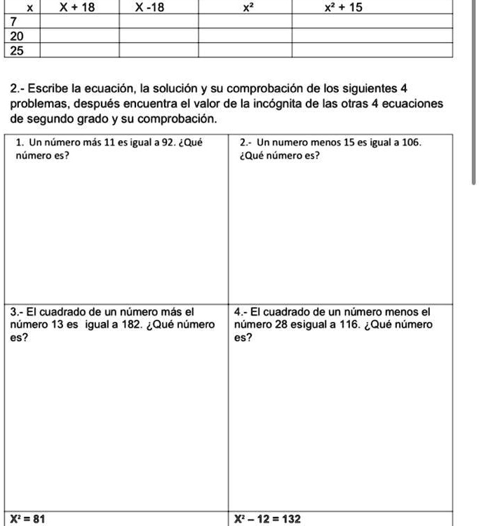 SOLVED: ecuaciones 3er grado de secundaria,ayuda porfaaaa!! 84 - X 81 ...